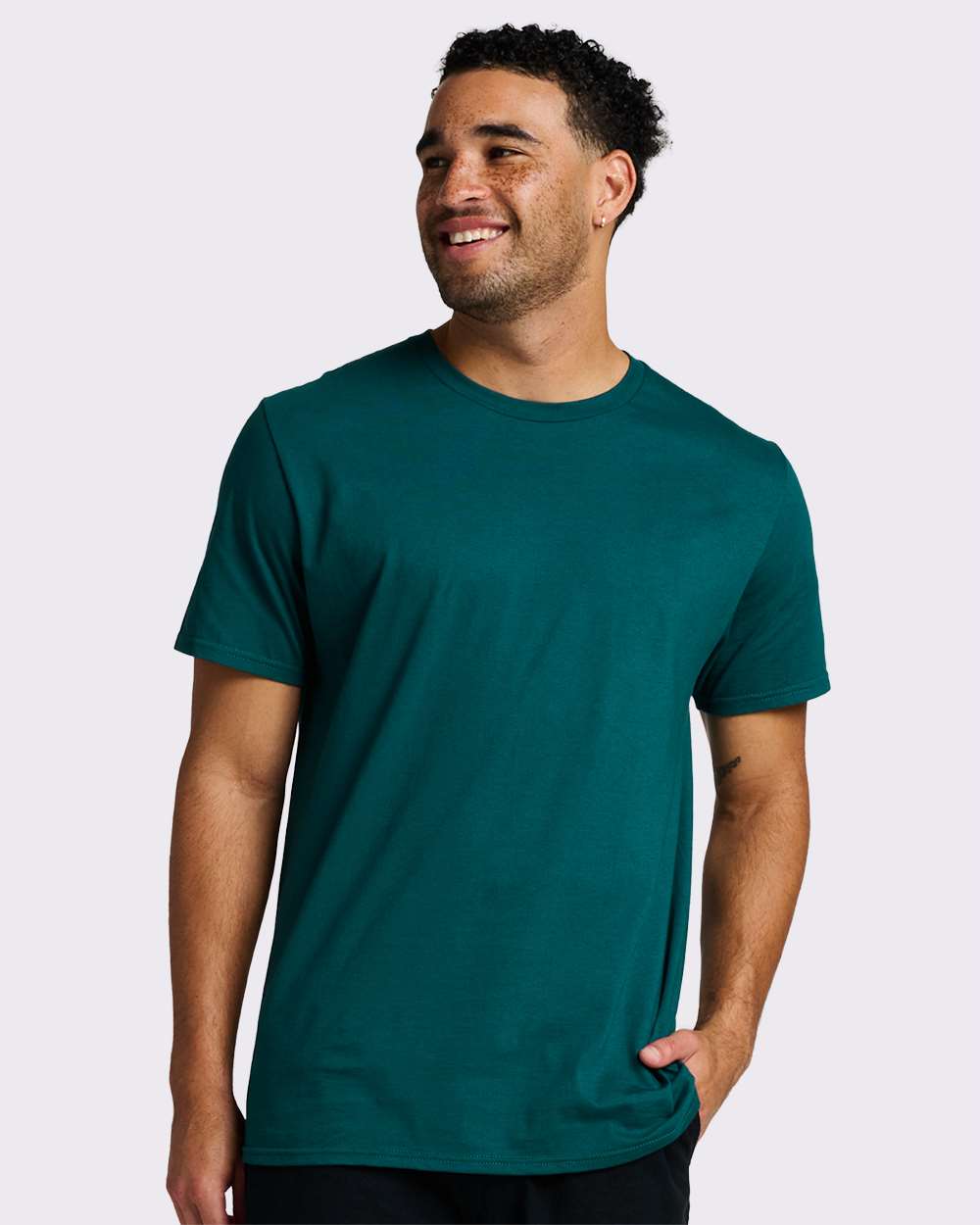 Premium Cotton T-Shirt - OnModelFront - B01335542 - Deep Emerald