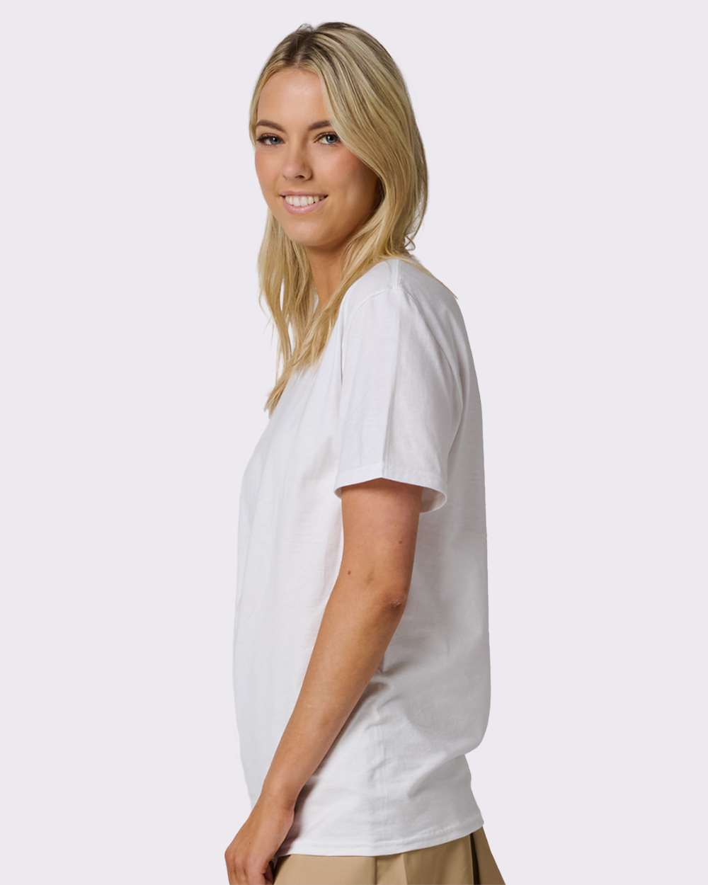 Premium Cotton T-Shirt - OnModelSide - B01335002 - White