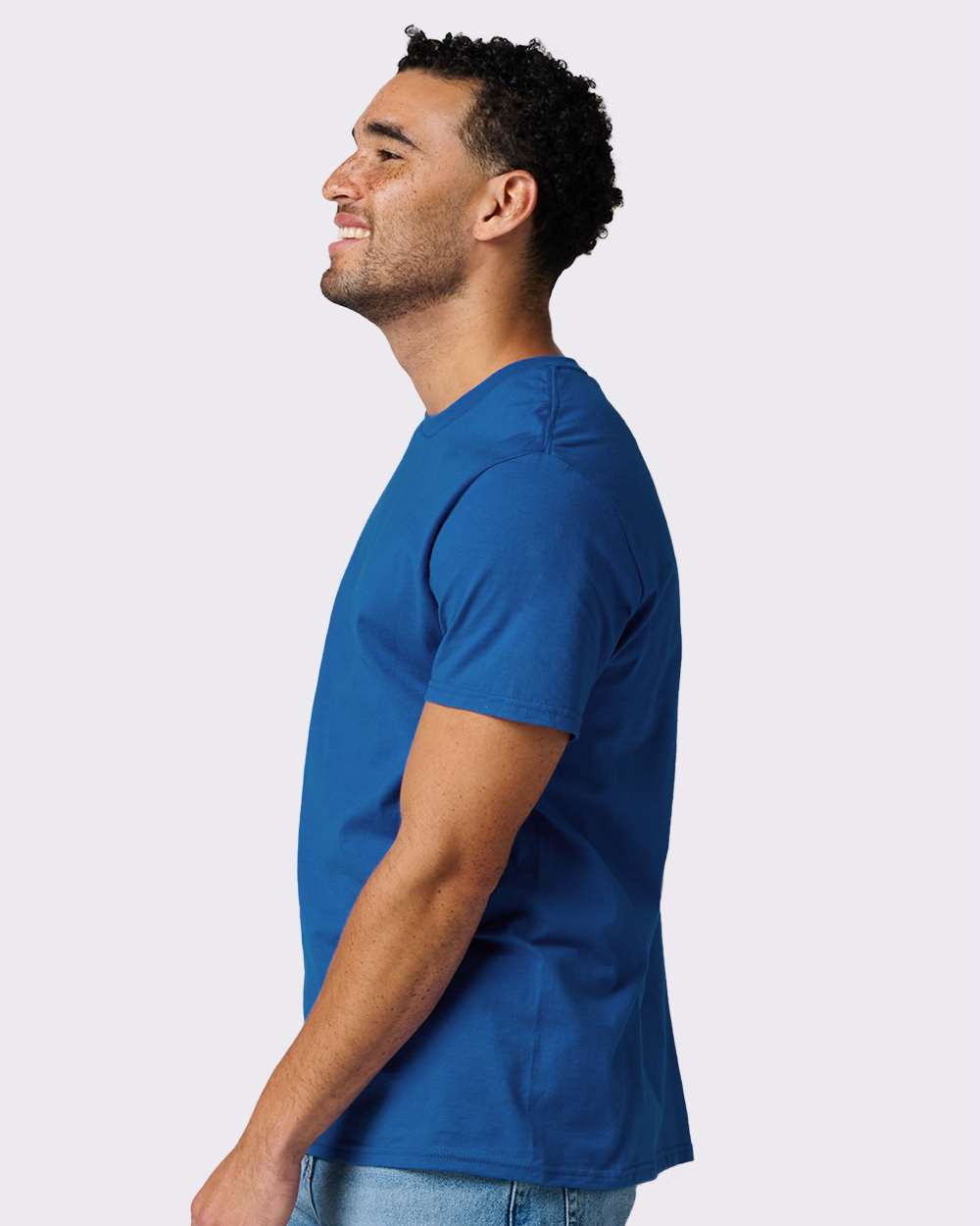 Premium Cotton T-Shirt - OnModelSide - B01335752 - Royal