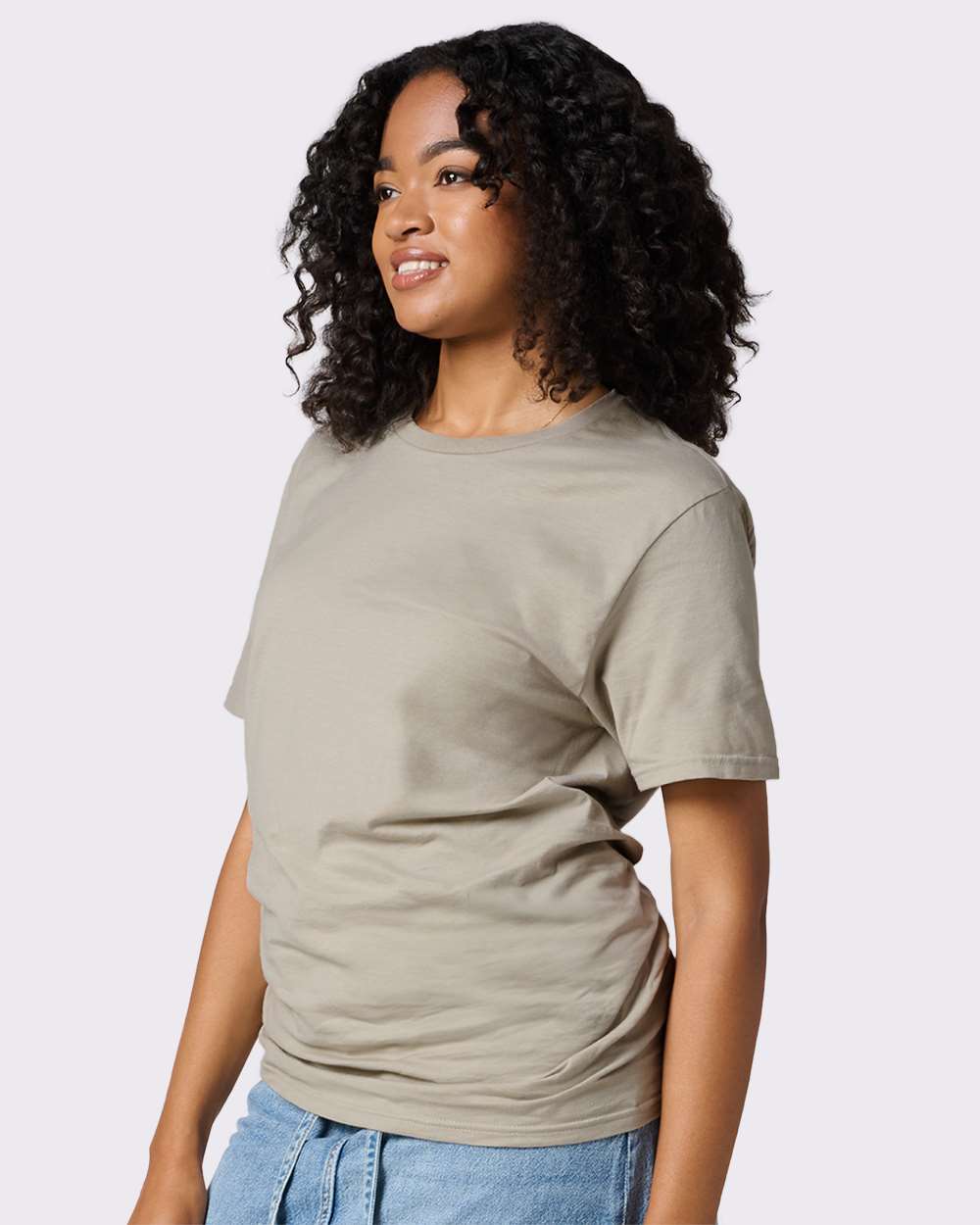 Premium Cotton T-Shirt - OnModelSide - B01335772 - Clay