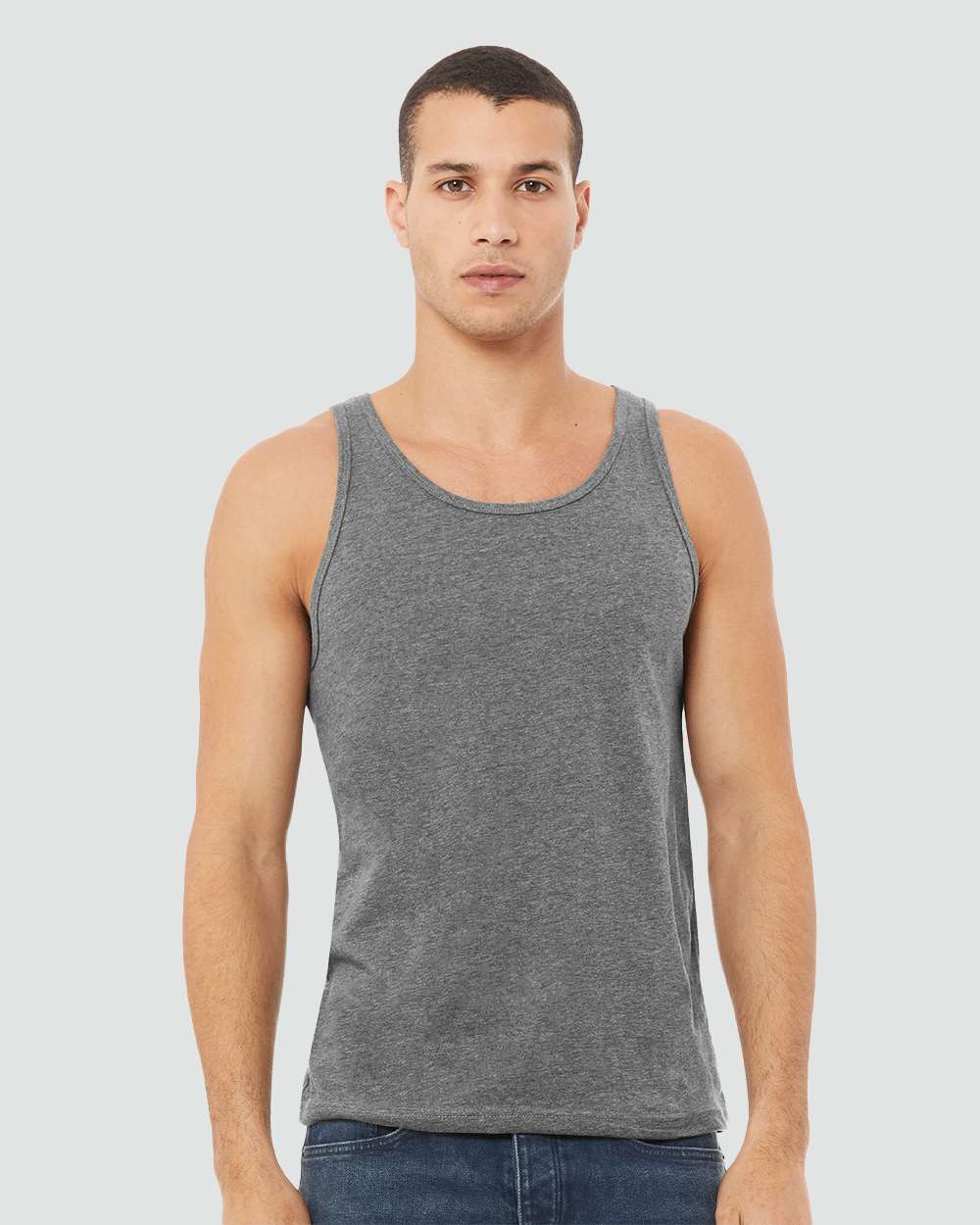 Unisex Heather CVC Tank - OnModelFront - B00006072 - Deep Heather