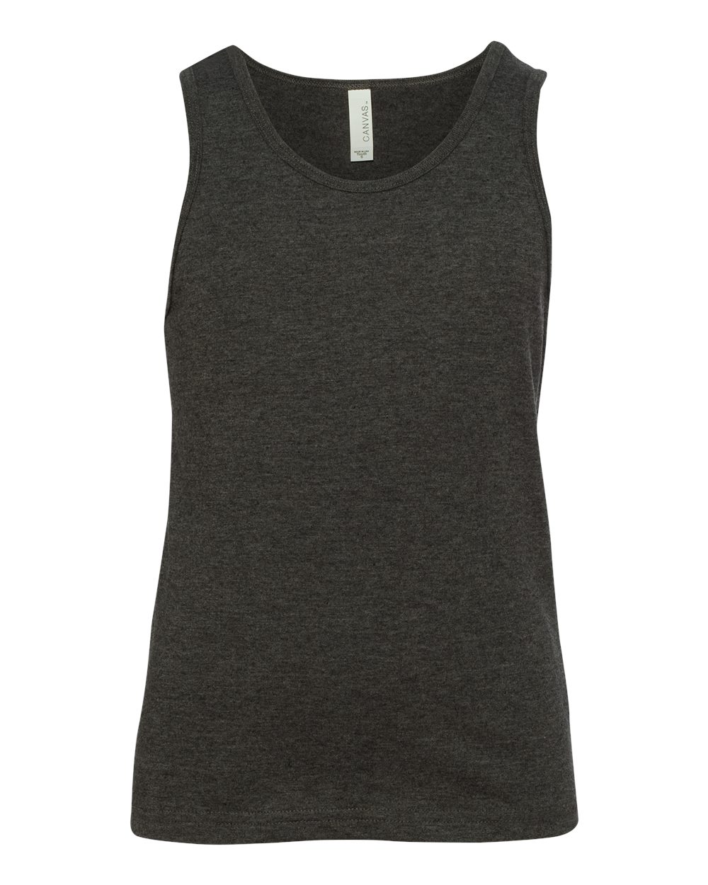 Youth Heather CVC Tank - Front - B04306093 - Dark Grey Heather