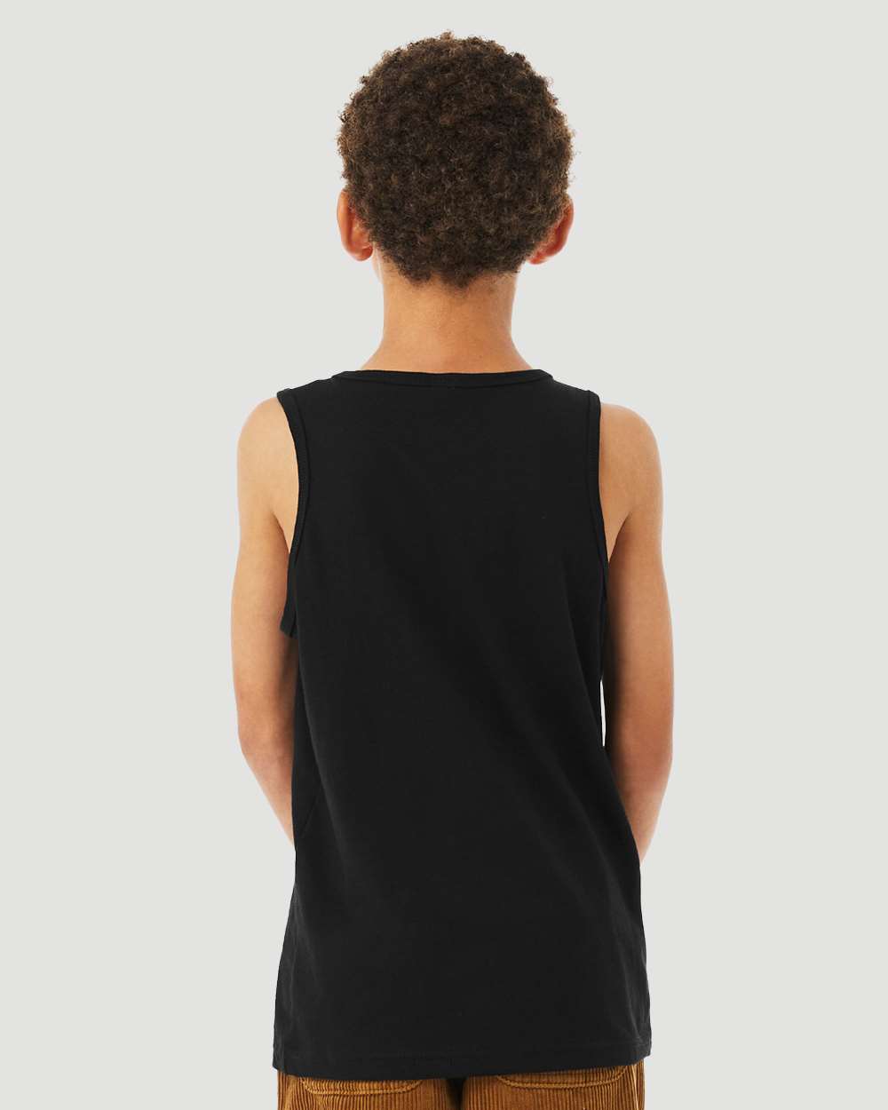 Youth Heather CVC Tank - OnModelBack - B04306513 - Solid Black Blend