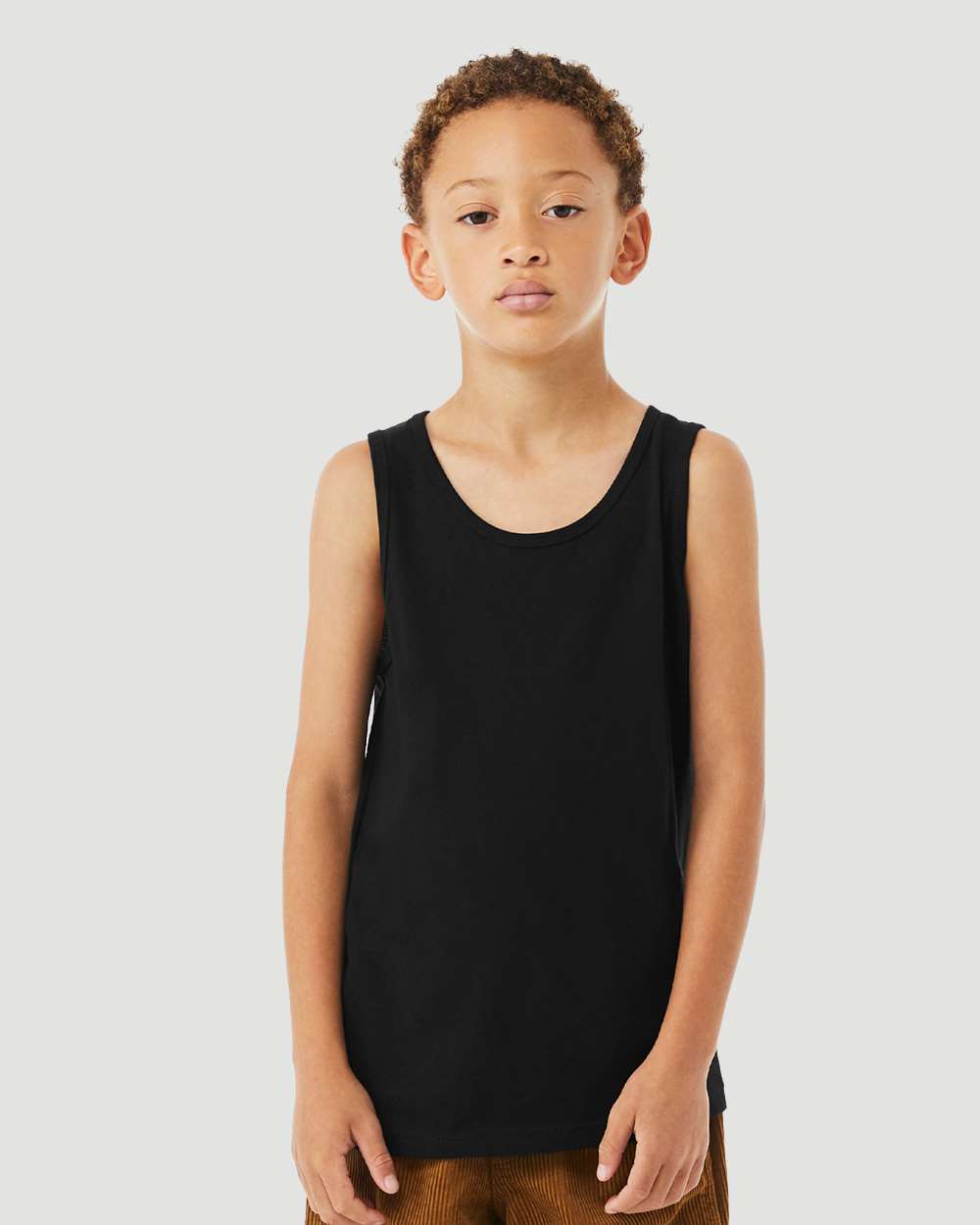 Youth Heather CVC Tank - OnModelFront - B04306513 - Solid Black Blend