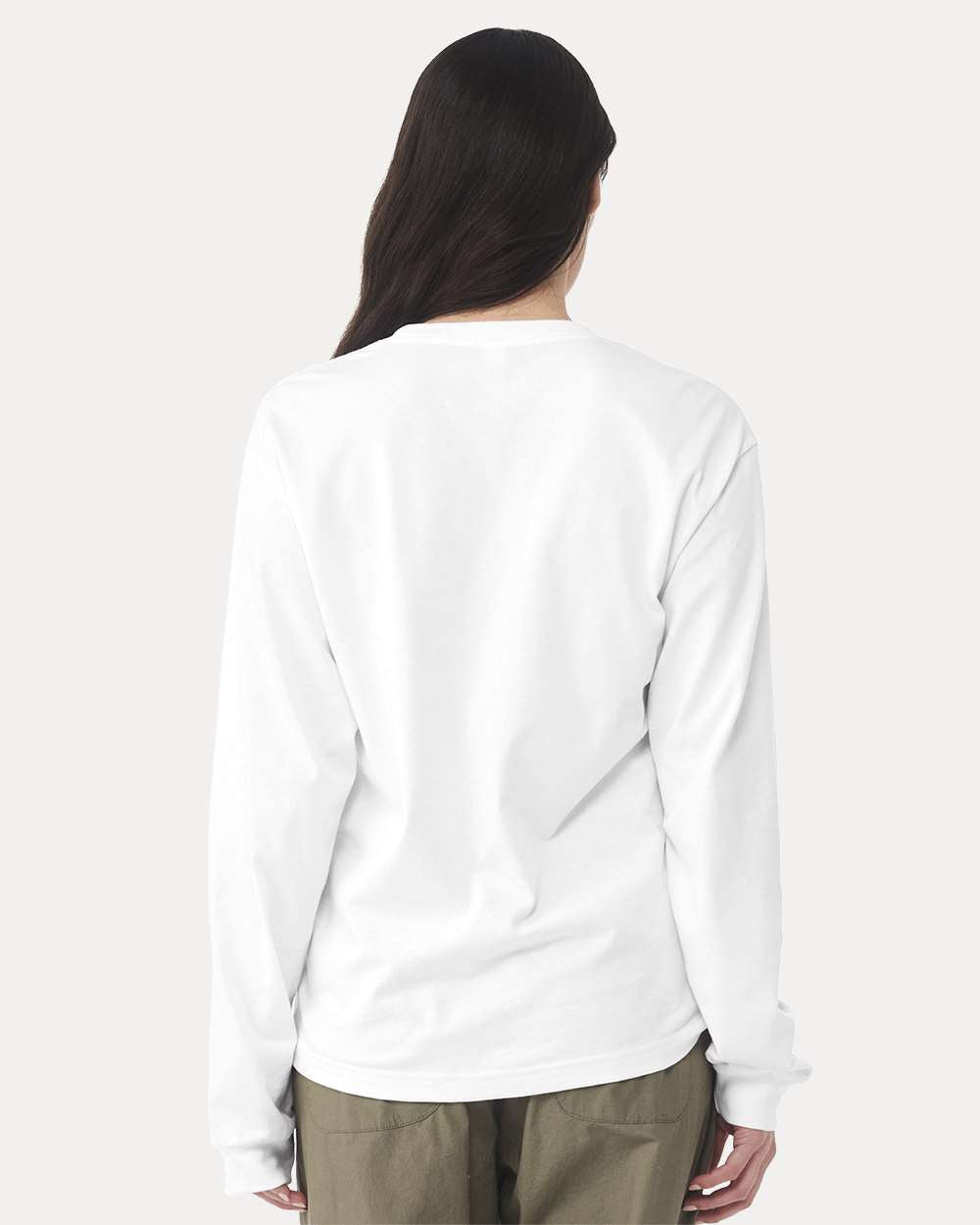 6 oz. Heavyweight Long Sleeve Tee - OnModelBack - B06206002 - White