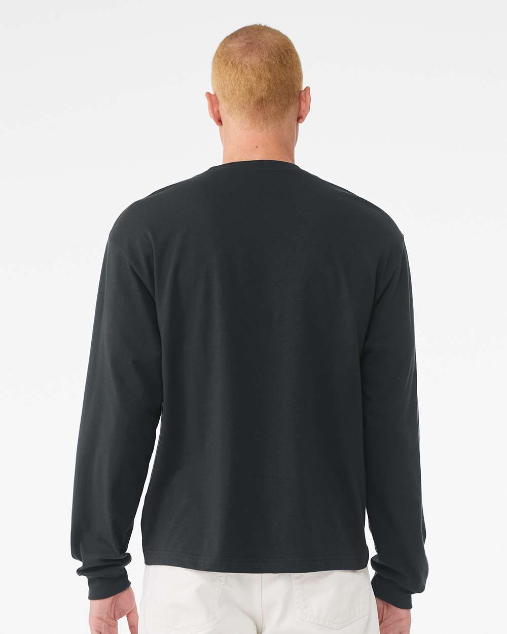 6 oz. Heavyweight Long Sleeve Tee - OnModelBack - B06206202 - Dark Grey