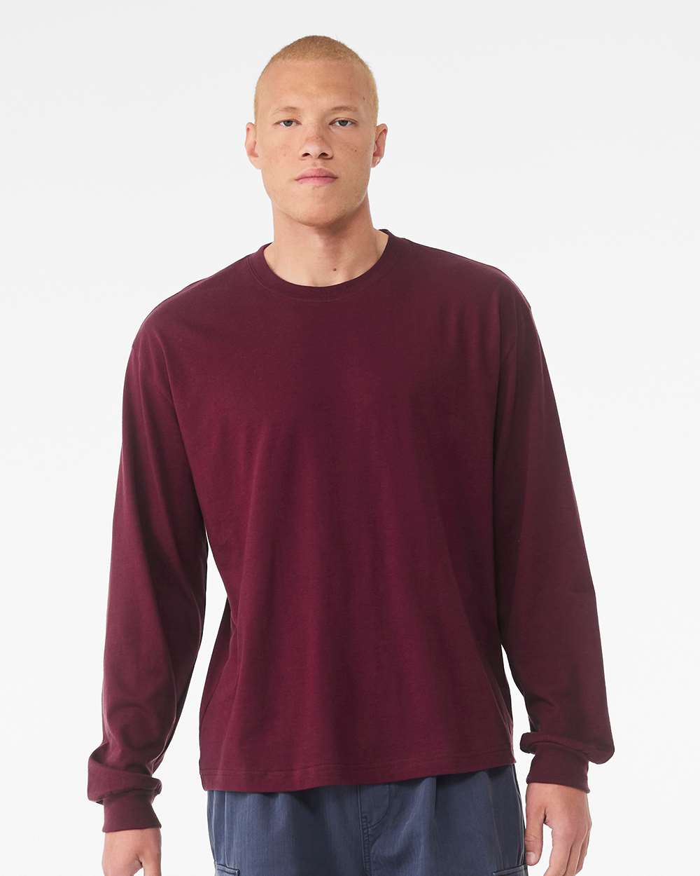 6 oz. Heavyweight Long Sleeve Tee - OnModelFront - B06206292 - Maroon