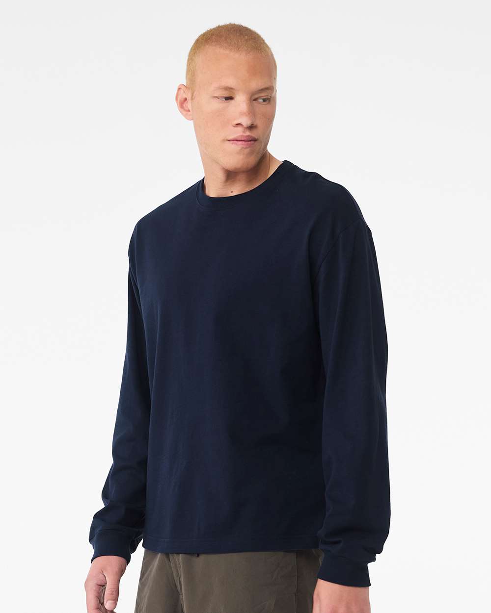 6 oz. Heavyweight Long Sleeve Tee - OnModelSide - B06206652 - Navy