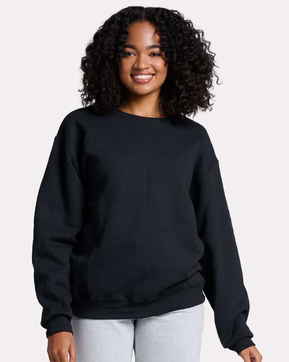 Unisex Rugged Crewneck Sweatshirt - OnModelFront - B01435503 - Black Ink