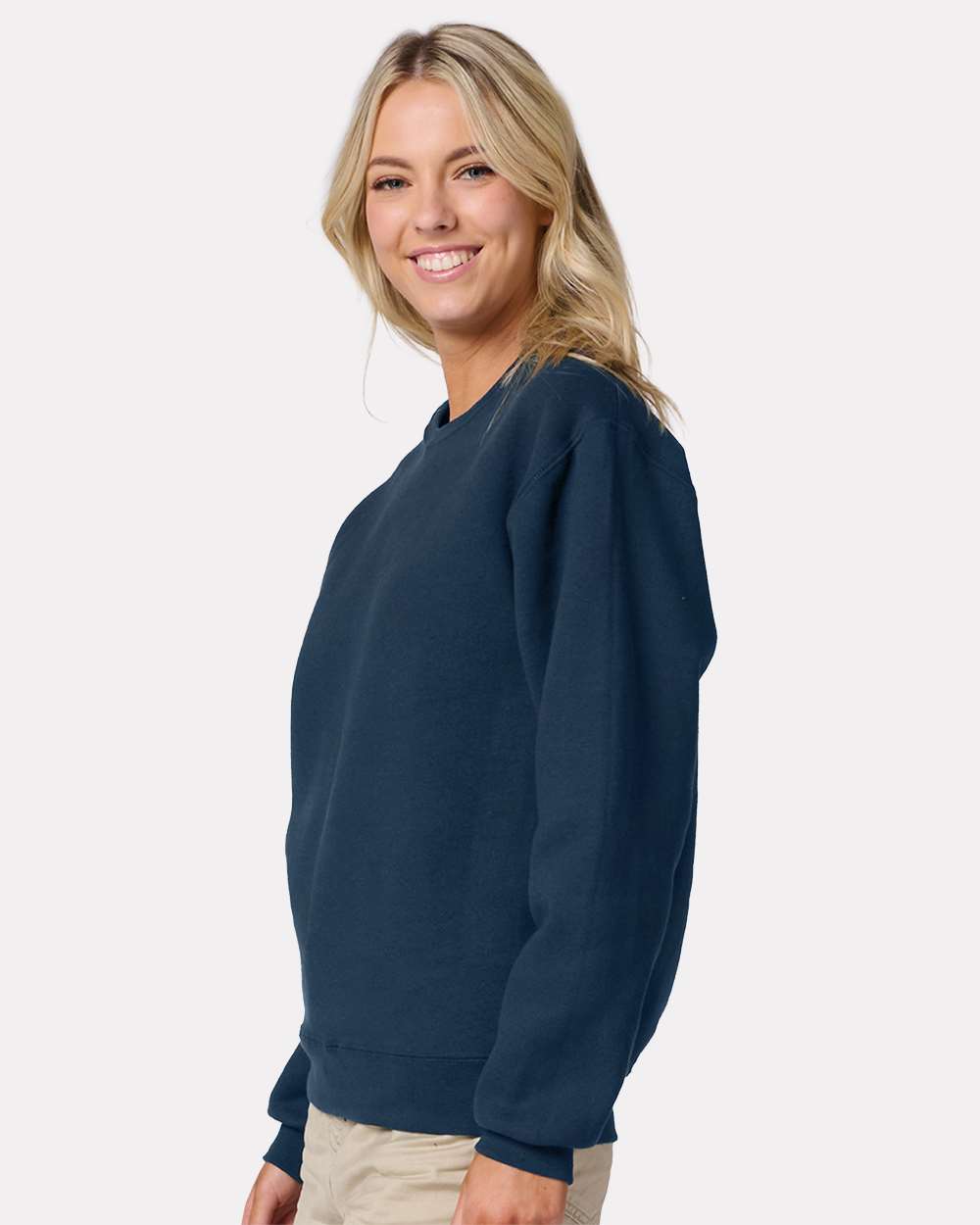 Unisex Rugged Crewneck Sweatshirt - OnModelSide - B01435653 - Washed Navy
