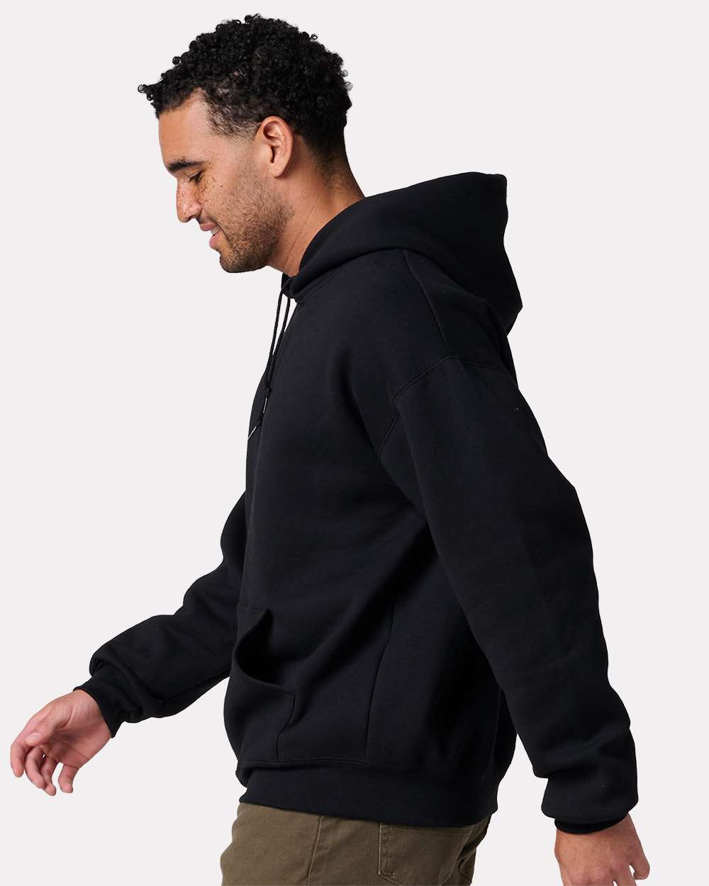 Unisex Rugged Hooded Sweatshirt - OnModelSide - B01535503 - Black Ink