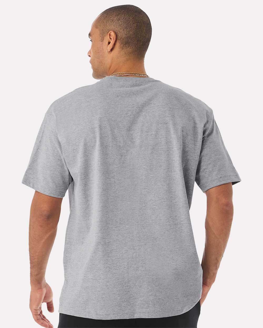 Unisex 7.5 oz Heavyweight Tee - OnModelBack - B06906022 - Athletic Heather