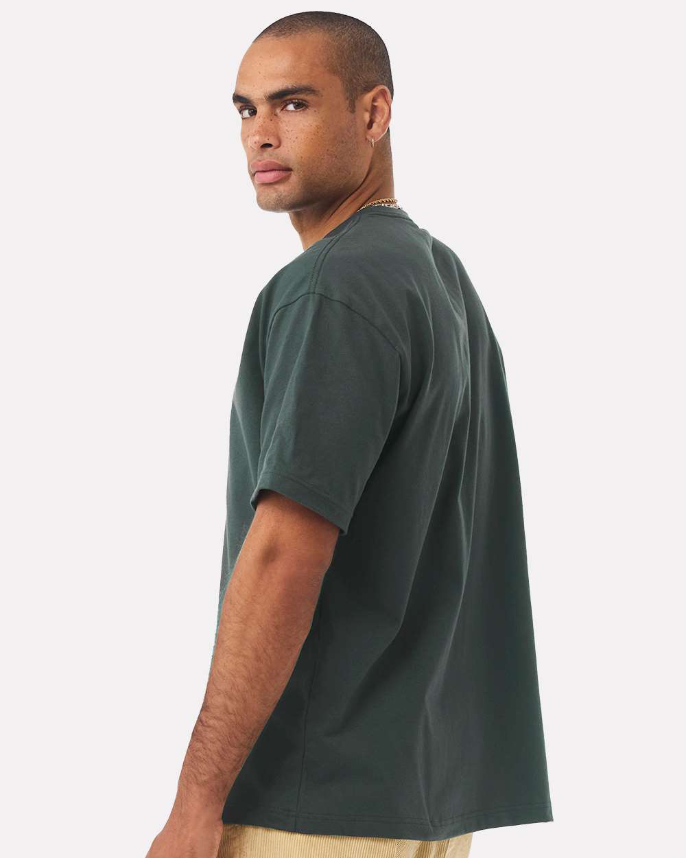Unisex 7.5 oz Heavyweight Tee - OnModelBack - B06906542 - Hunter Green