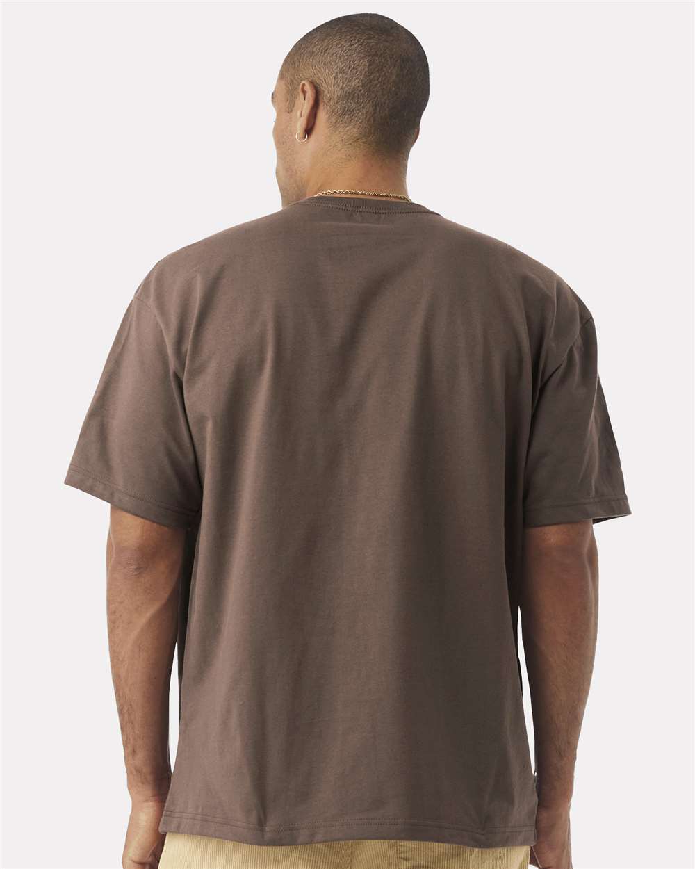 Unisex 7.5 oz Heavyweight Tee - OnModelBack - B06906602 - Cocoa