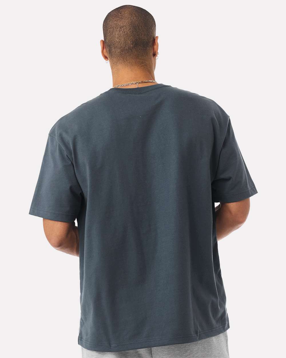 Unisex 7.5 oz Heavyweight Tee - OnModelBack - B06906652 - Vintage Navy