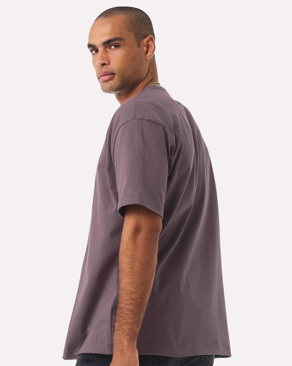 Unisex 7.5 oz Heavyweight Tee - OnModelBack - B06906672 - Purple Storm