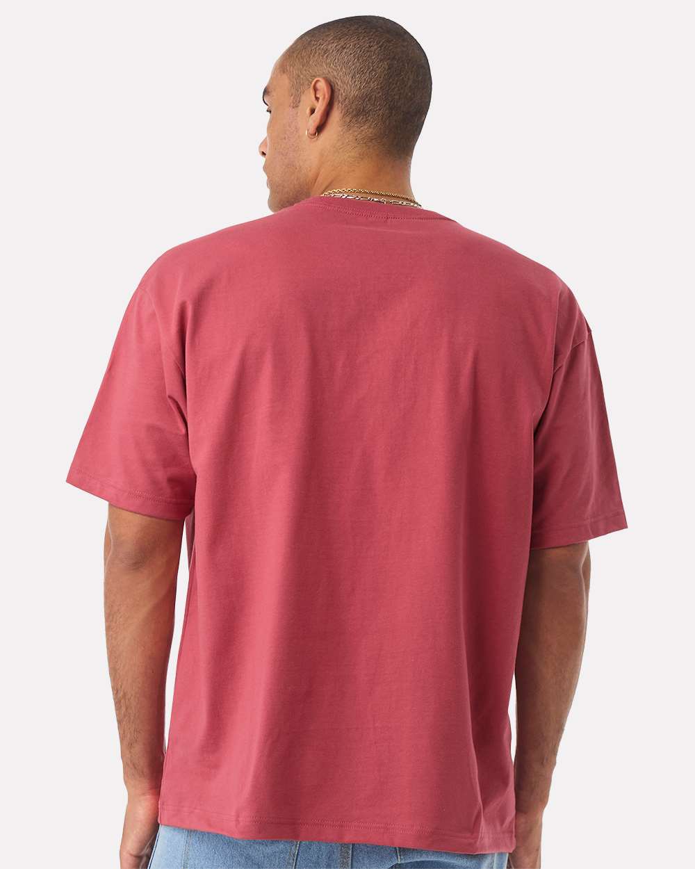 Unisex 7.5 oz Heavyweight Tee - OnModelBack - B06906702 - Vintage Red