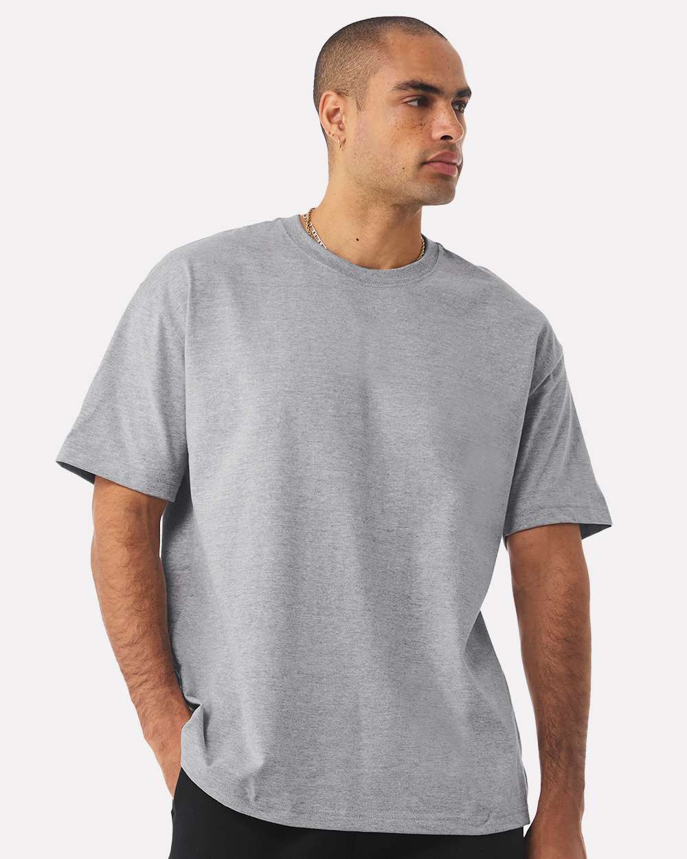 Unisex 7.5 oz Heavyweight Tee - OnModelFront - B06906022 - Athletic Heather