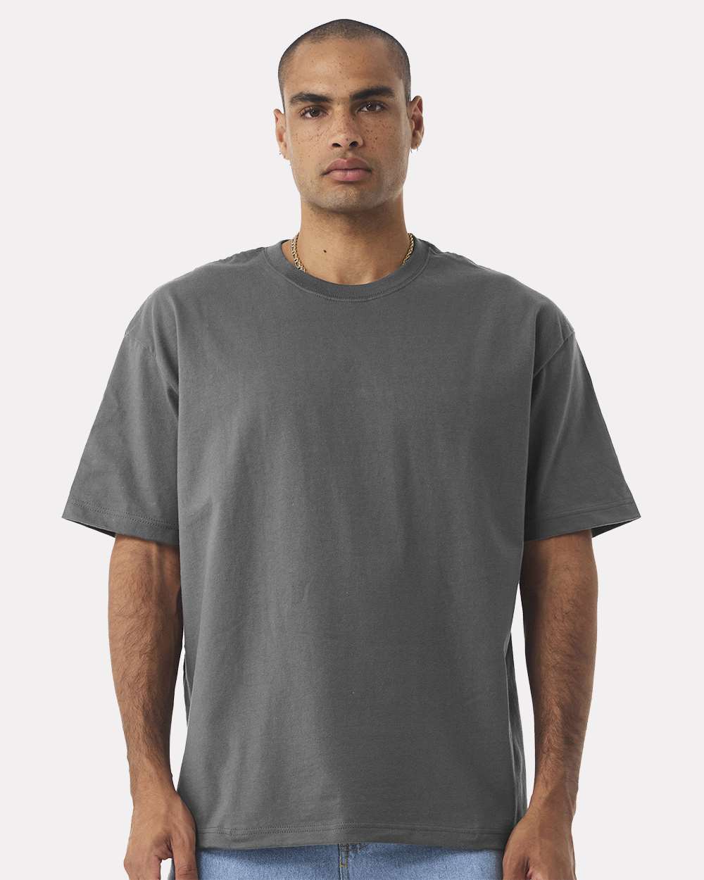 Unisex 7.5 oz Heavyweight Tee - OnModelFront - B06906092 - Asphalt