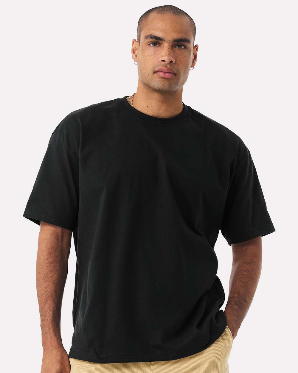 Unisex 7.5 oz Heavyweight Tee - OnModelFront - B06906502 - Black