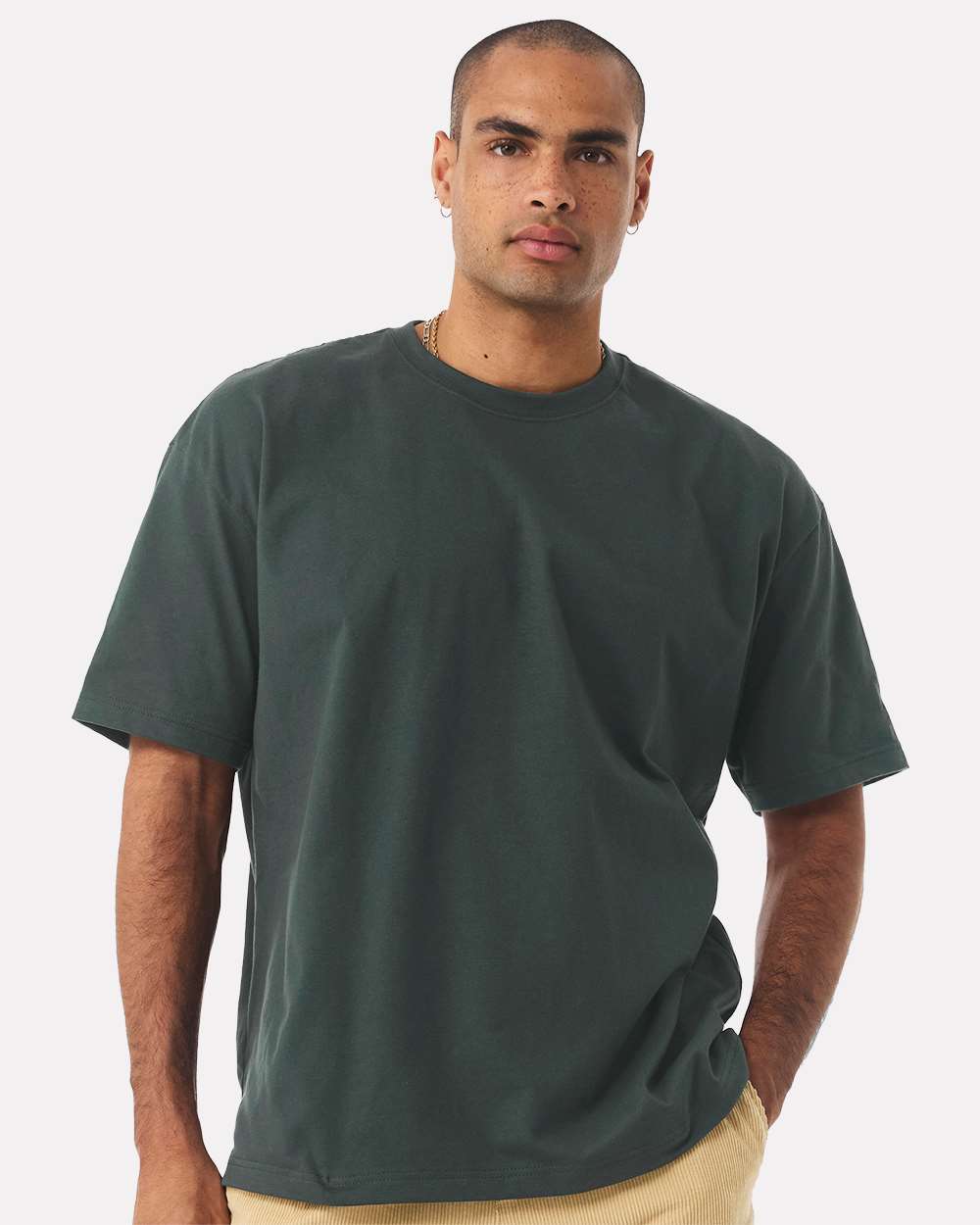 Unisex 7.5 oz Heavyweight Tee - OnModelFront - B06906542 - Hunter Green