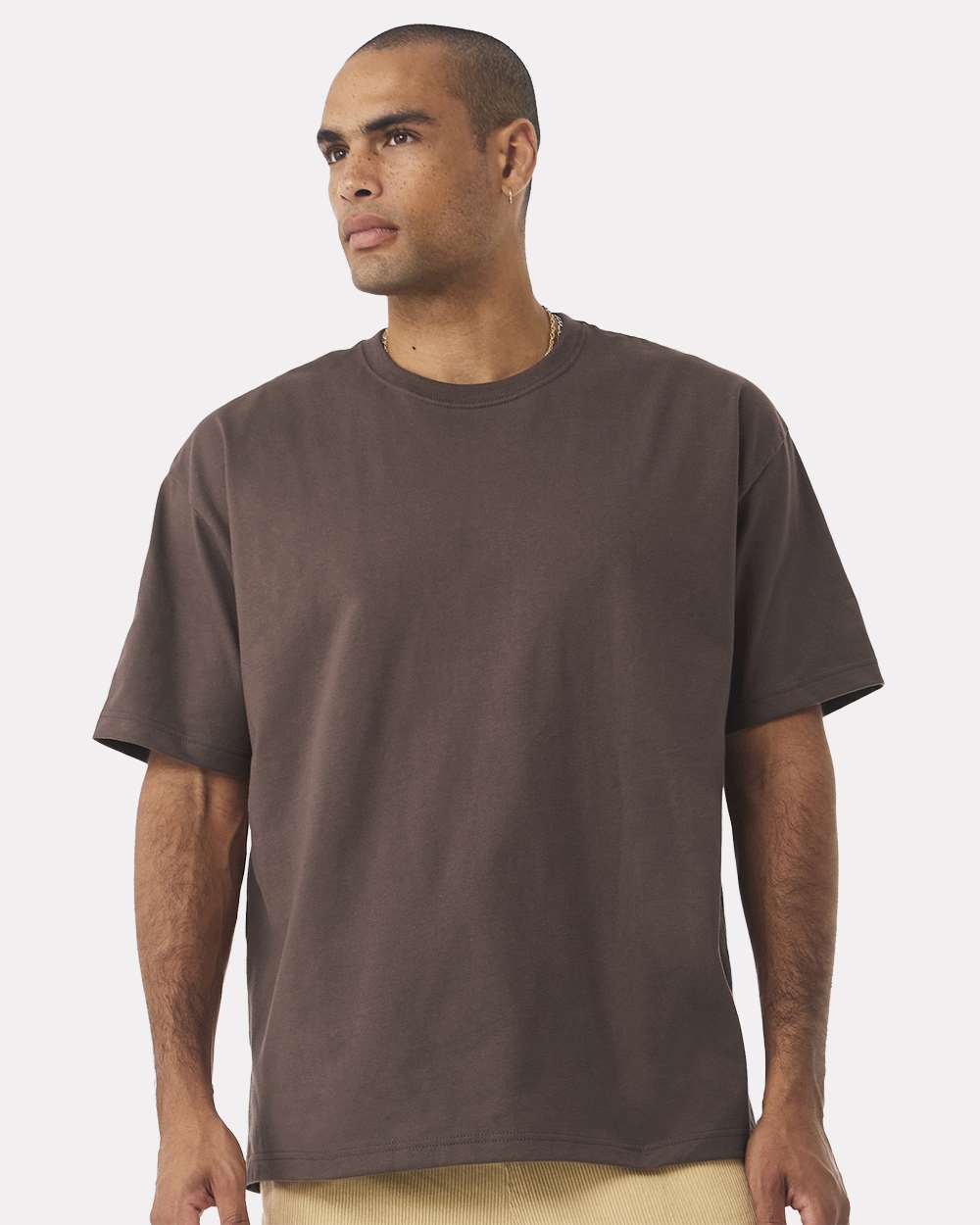 Unisex 7.5 oz Heavyweight Tee - OnModelFront - B06906602 - Cocoa