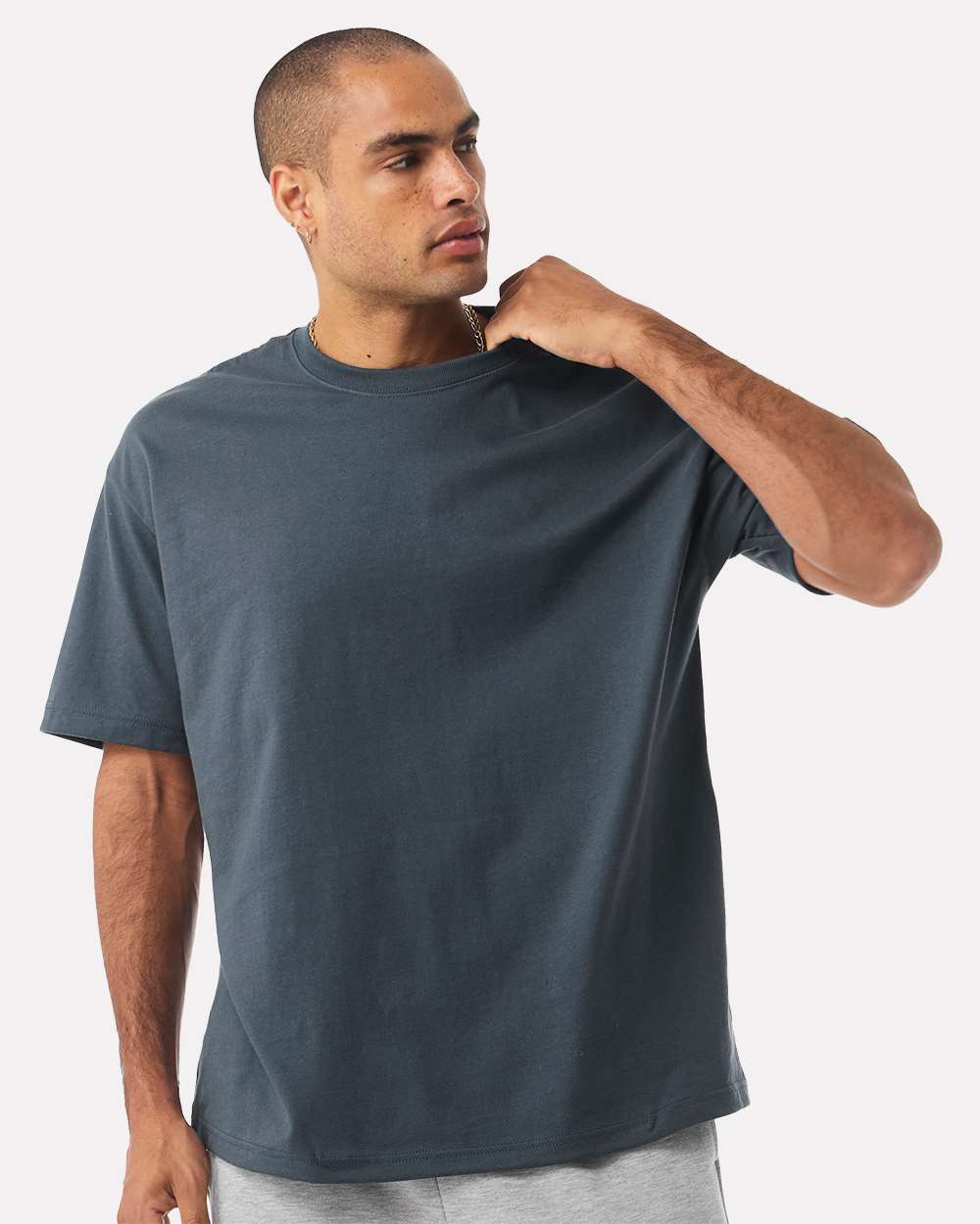 Unisex 7.5 oz Heavyweight Tee - OnModelFront - B06906652 - Vintage Navy
