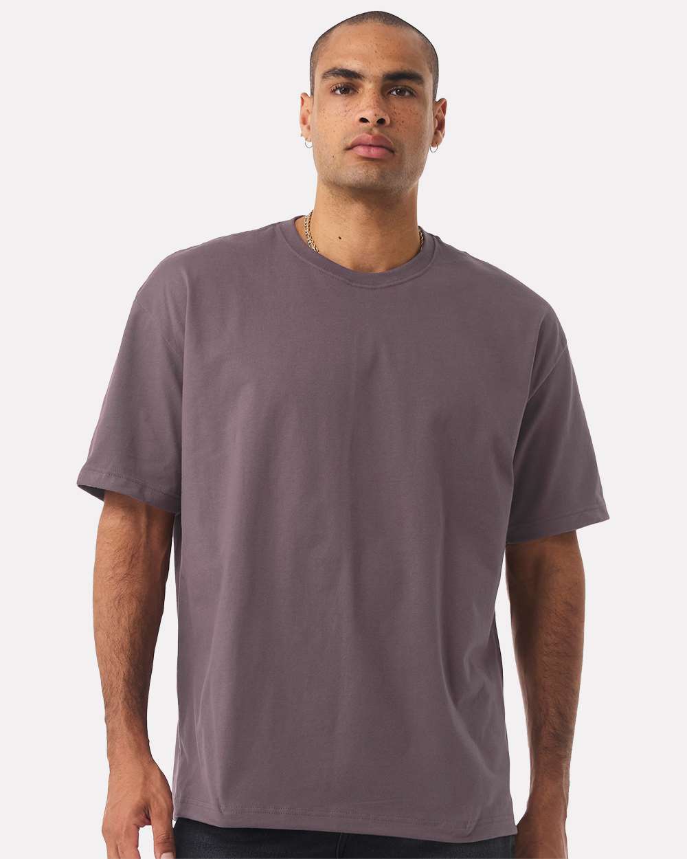 Unisex 7.5 oz Heavyweight Tee - OnModelFront - B06906672 - Purple Storm