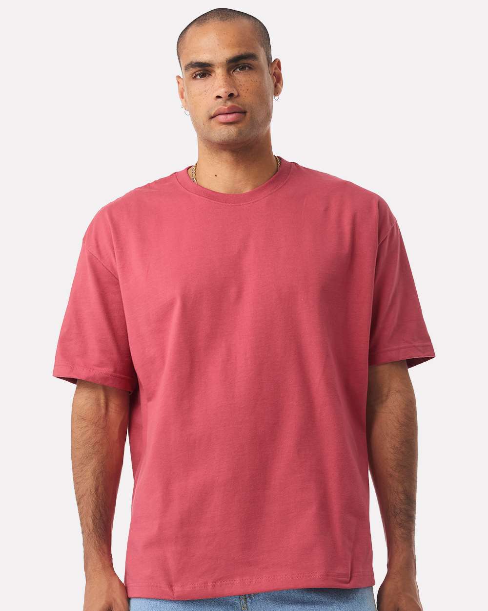 Unisex 7.5 oz Heavyweight Tee - OnModelFront - B06906702 - Vintage Red