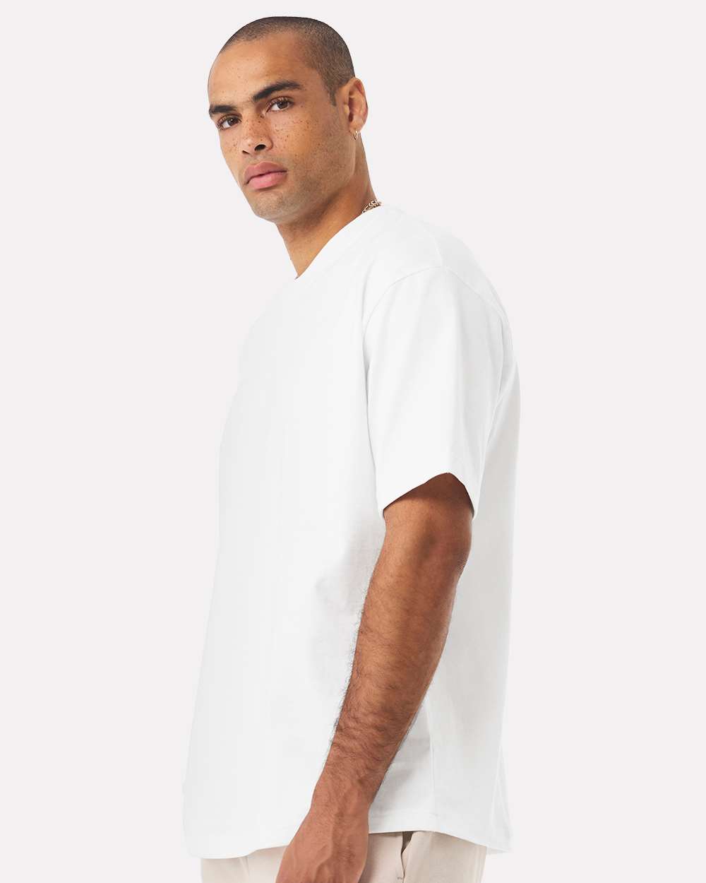 Unisex 7.5 oz Heavyweight Tee - OnModelSide - B06906002 - White