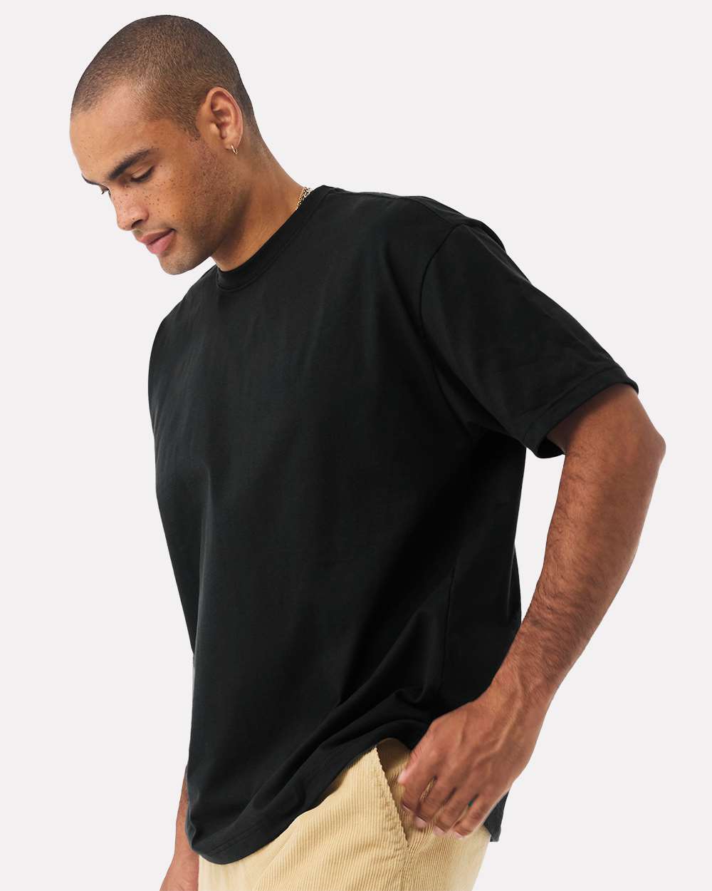 Unisex 7.5 oz Heavyweight Tee - OnModelSide - B06906502 - Black