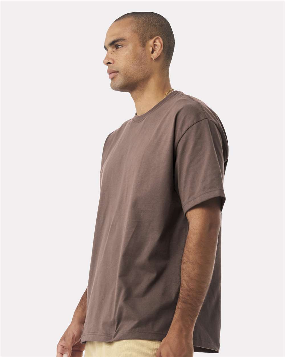 Unisex 7.5 oz Heavyweight Tee - OnModelSide - B06906602 - Cocoa