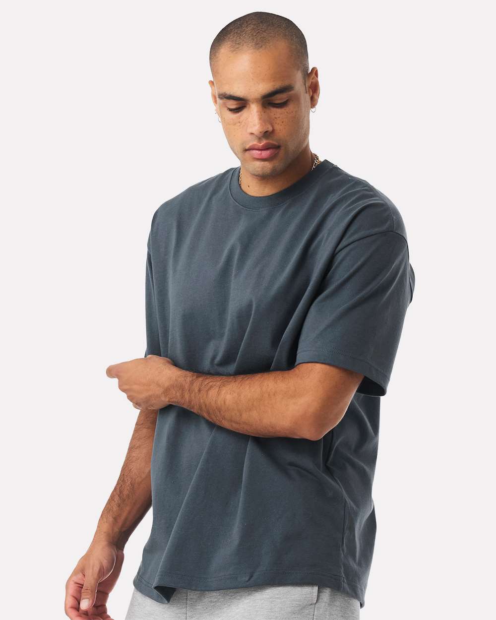 Unisex 7.5 oz Heavyweight Tee - OnModelSide - B06906652 - Vintage Navy