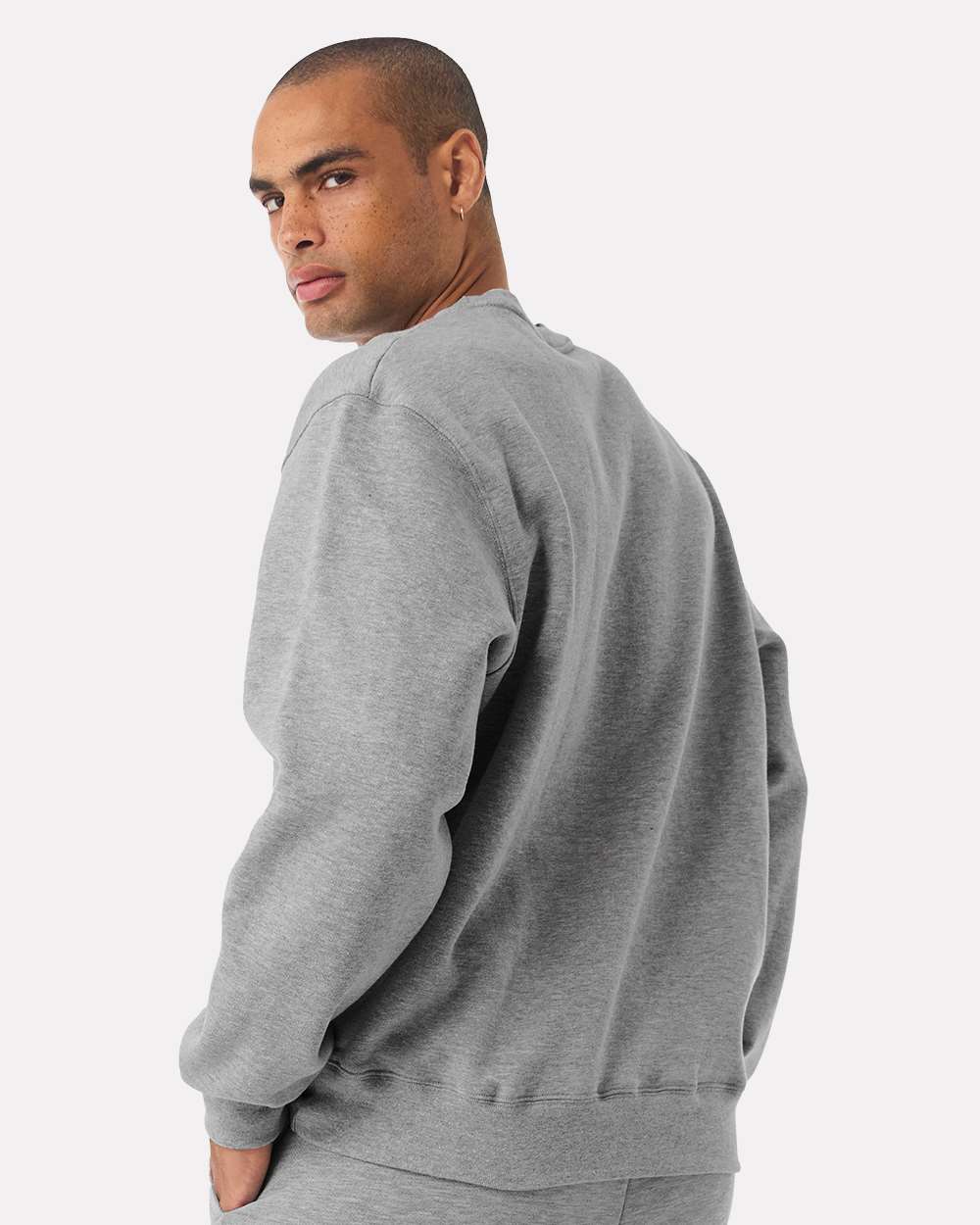 Unisex 10 oz. Heavyweight Sweatshirt - OnModelBack - B06806022 - Athletic Heather