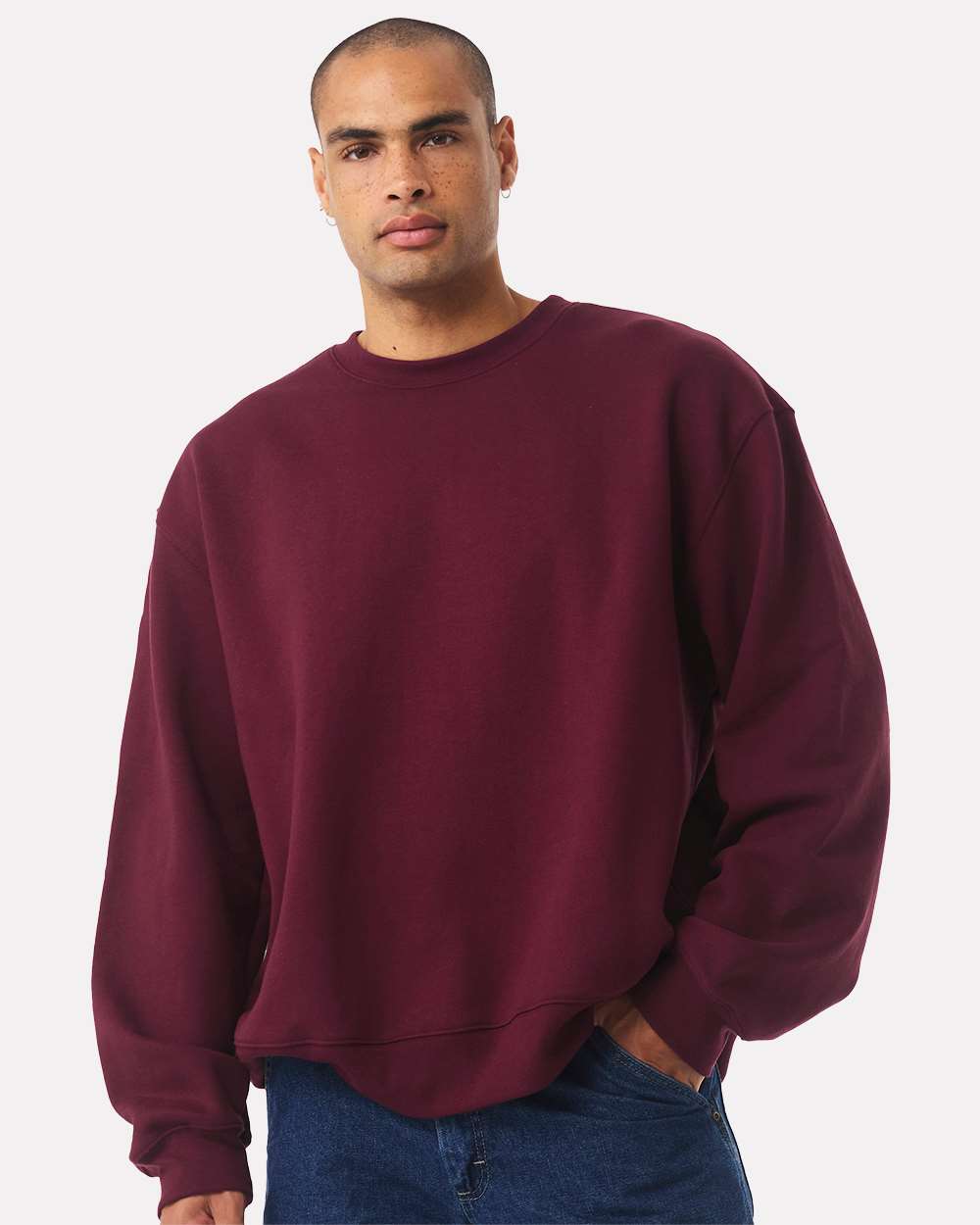 Unisex 10 oz. Heavyweight Sweatshirt - OnModelFront - B06806532 - Maroon