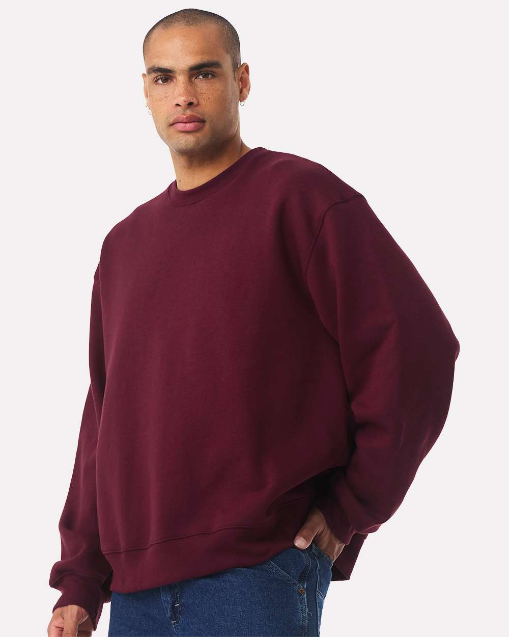 Unisex 10 oz. Heavyweight Sweatshirt - OnModelSide - B06806532 - Maroon