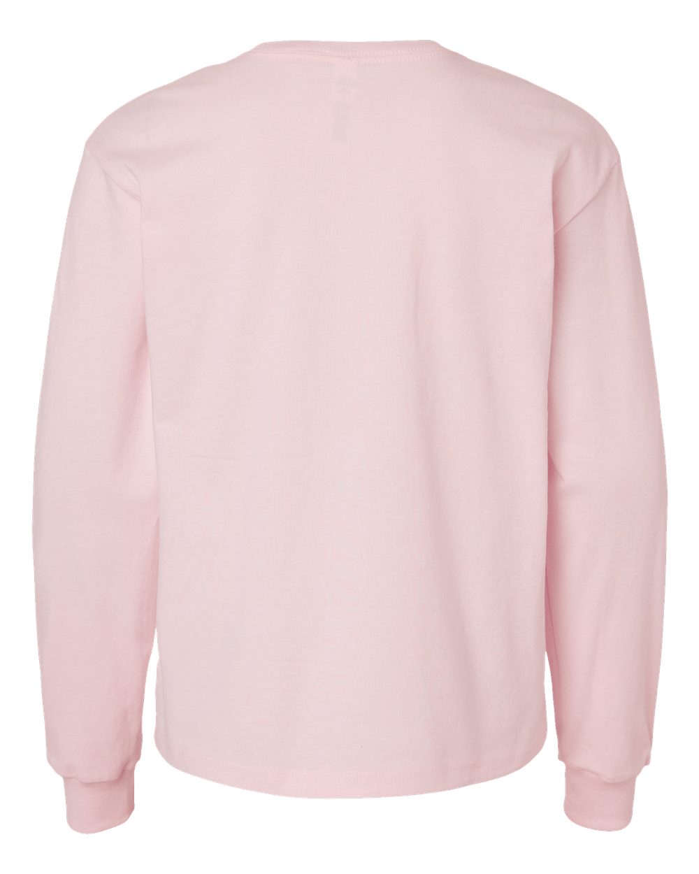 Youth 6oz. Heavyweight Long Sleeve Tee - Back - B08106463 - Soft Pink