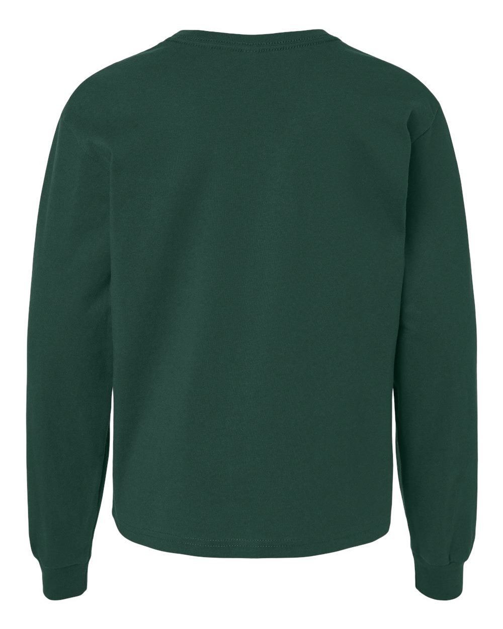 Youth 6oz. Heavyweight Long Sleeve Tee - Back - B08106543 - Forest
