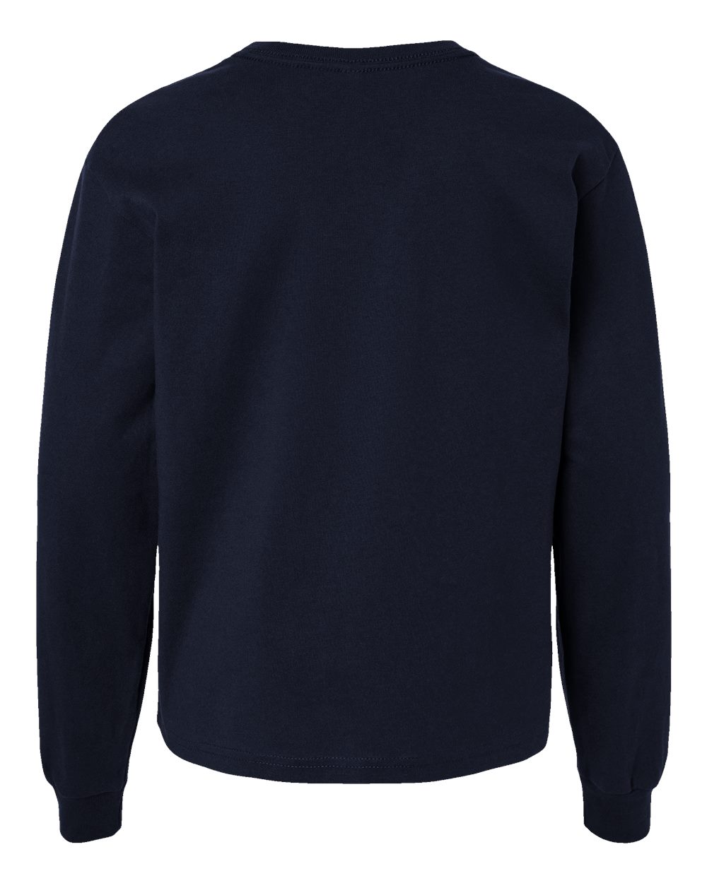 Youth 6oz. Heavyweight Long Sleeve Tee - Back - B08106653 - Navy
