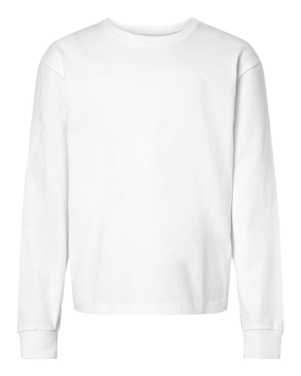 Youth 6oz. Heavyweight Long Sleeve Tee - Front - B08106003 - White