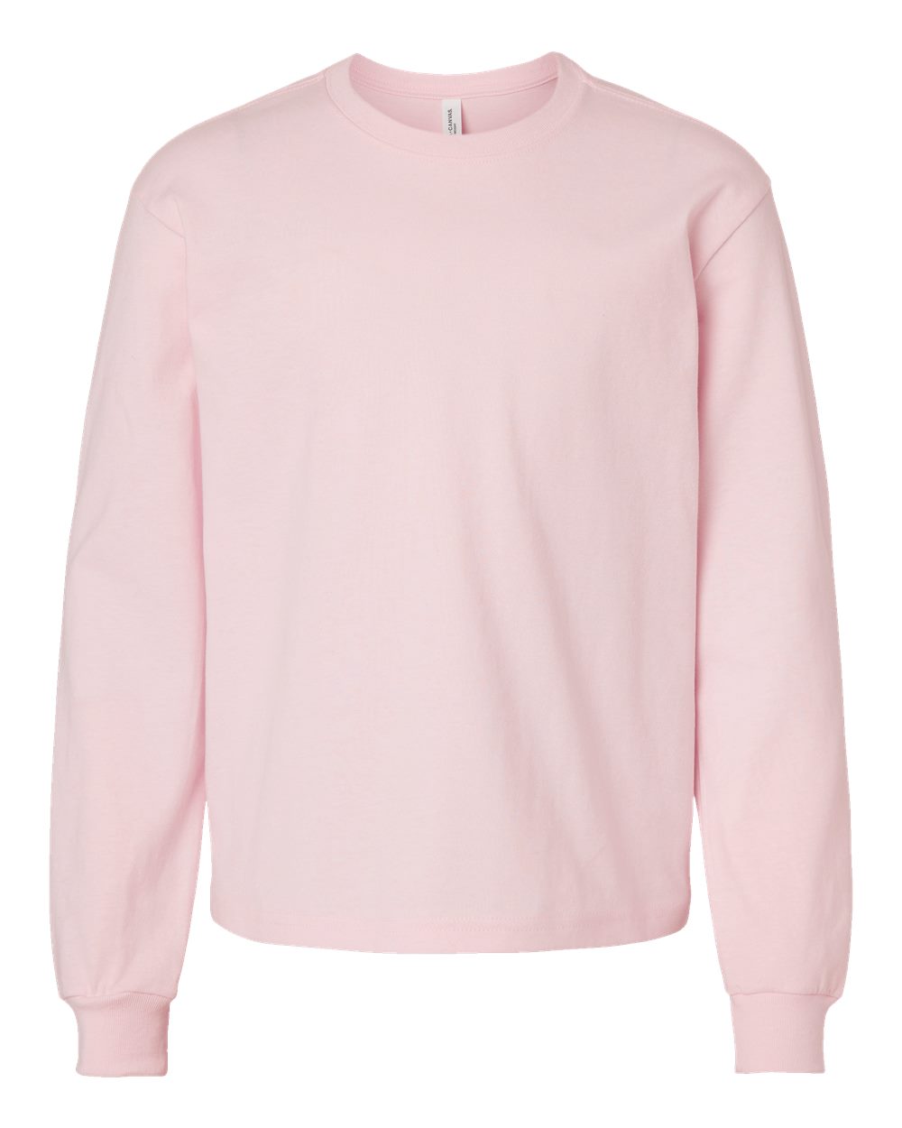 Youth 6oz. Heavyweight Long Sleeve Tee - Front - B08106463 - Soft Pink
