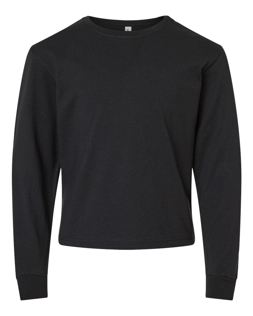 Youth 6oz. Heavyweight Long Sleeve Tee - Front - B08106493 - Vintage Black