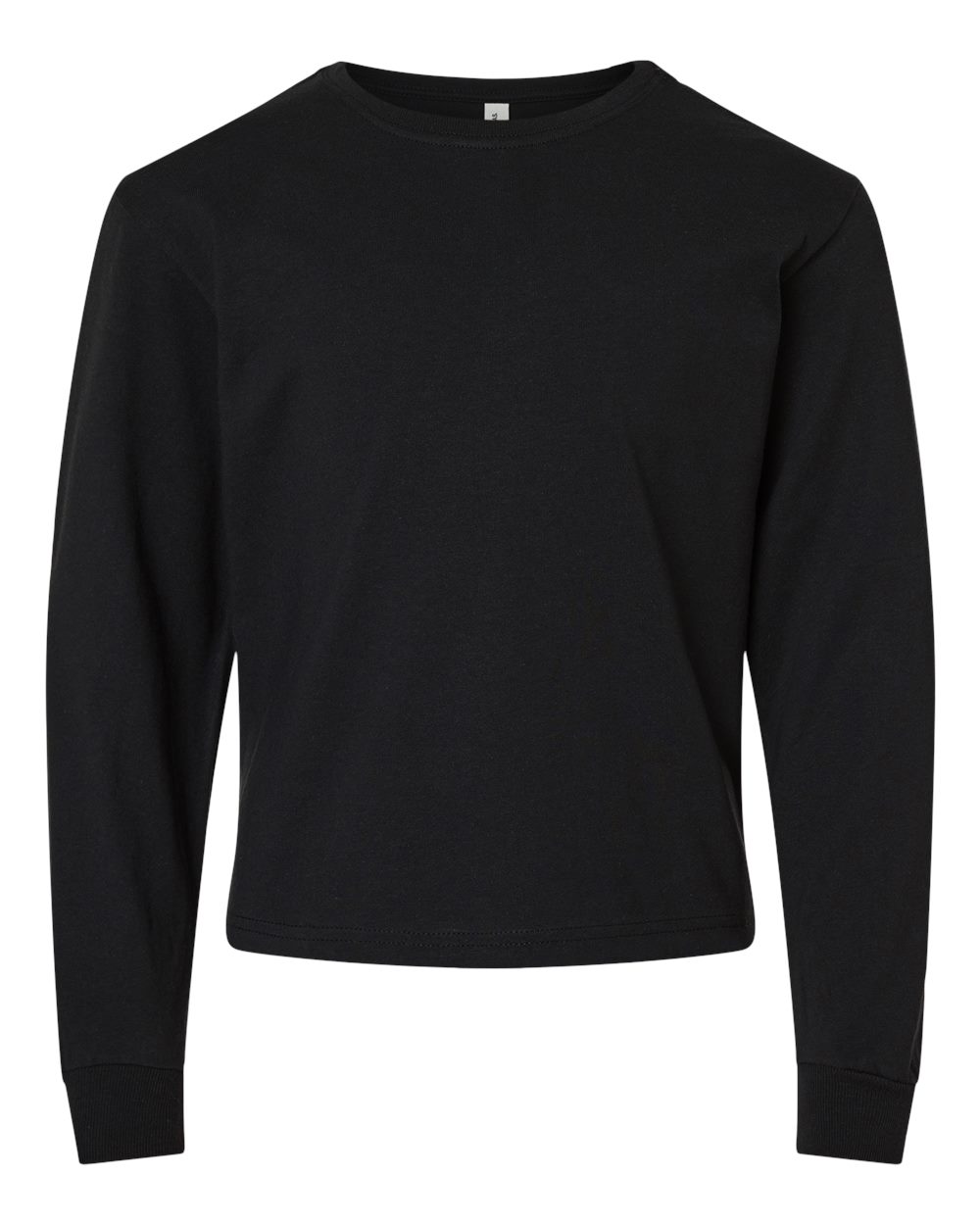 Youth 6oz. Heavyweight Long Sleeve Tee - Front - B08106503 - Black