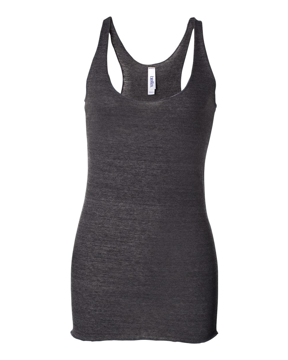 Women's Triblend Racerback Tank - Front - B13106092 - Charcoal Black Triblend