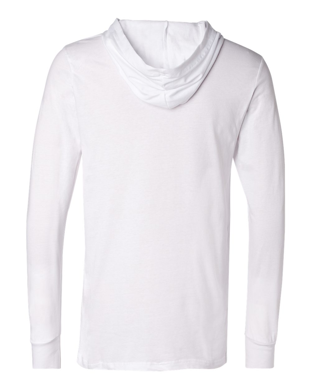 Unisex Jersey Hooded Long Sleeve Tee - Back - B82006002 - White
