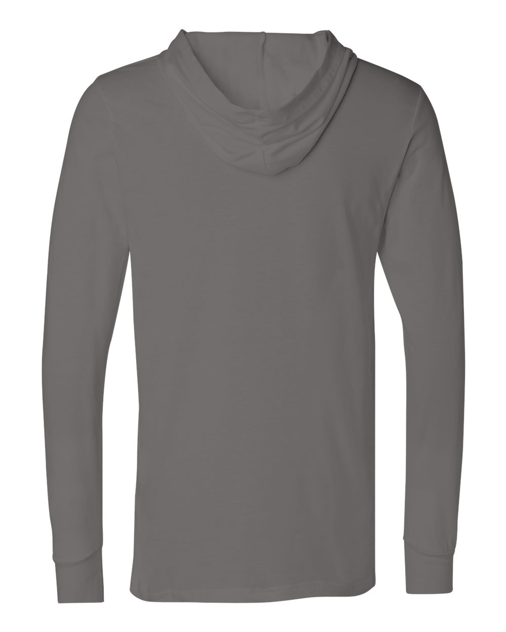 Unisex Jersey Hooded Long Sleeve Tee - Back - B82006092 - Asphalt