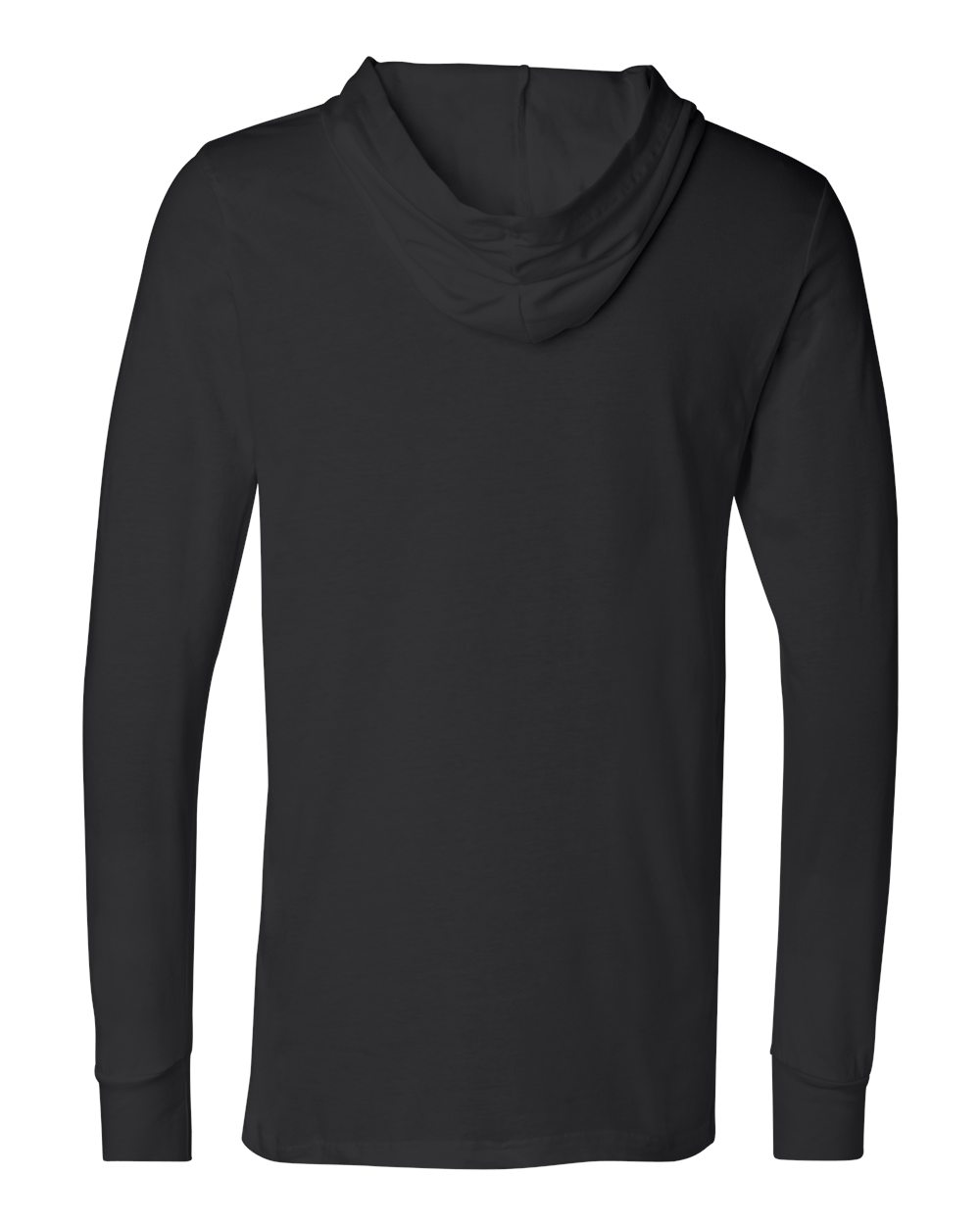 Unisex Jersey Hooded Long Sleeve Tee - Back - B82006502 - Black