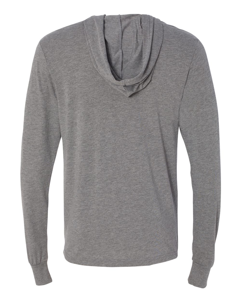 Unisex Jersey Hooded Long Sleeve Tee - Back - B82006582 - Grey Triblend