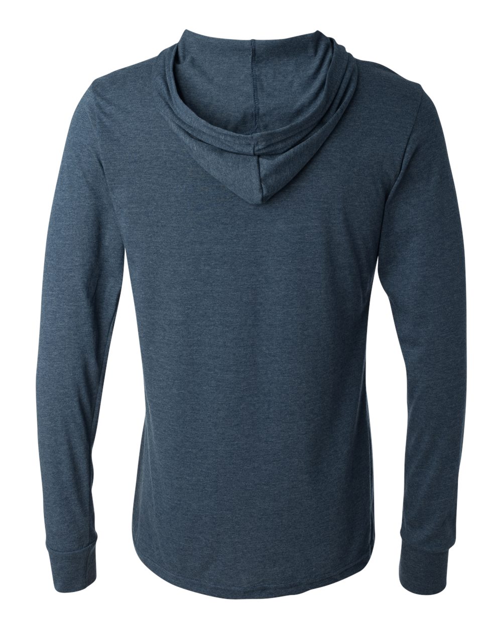 Unisex Jersey Hooded Long Sleeve Tee - Back - B82006652 - Heather Navy