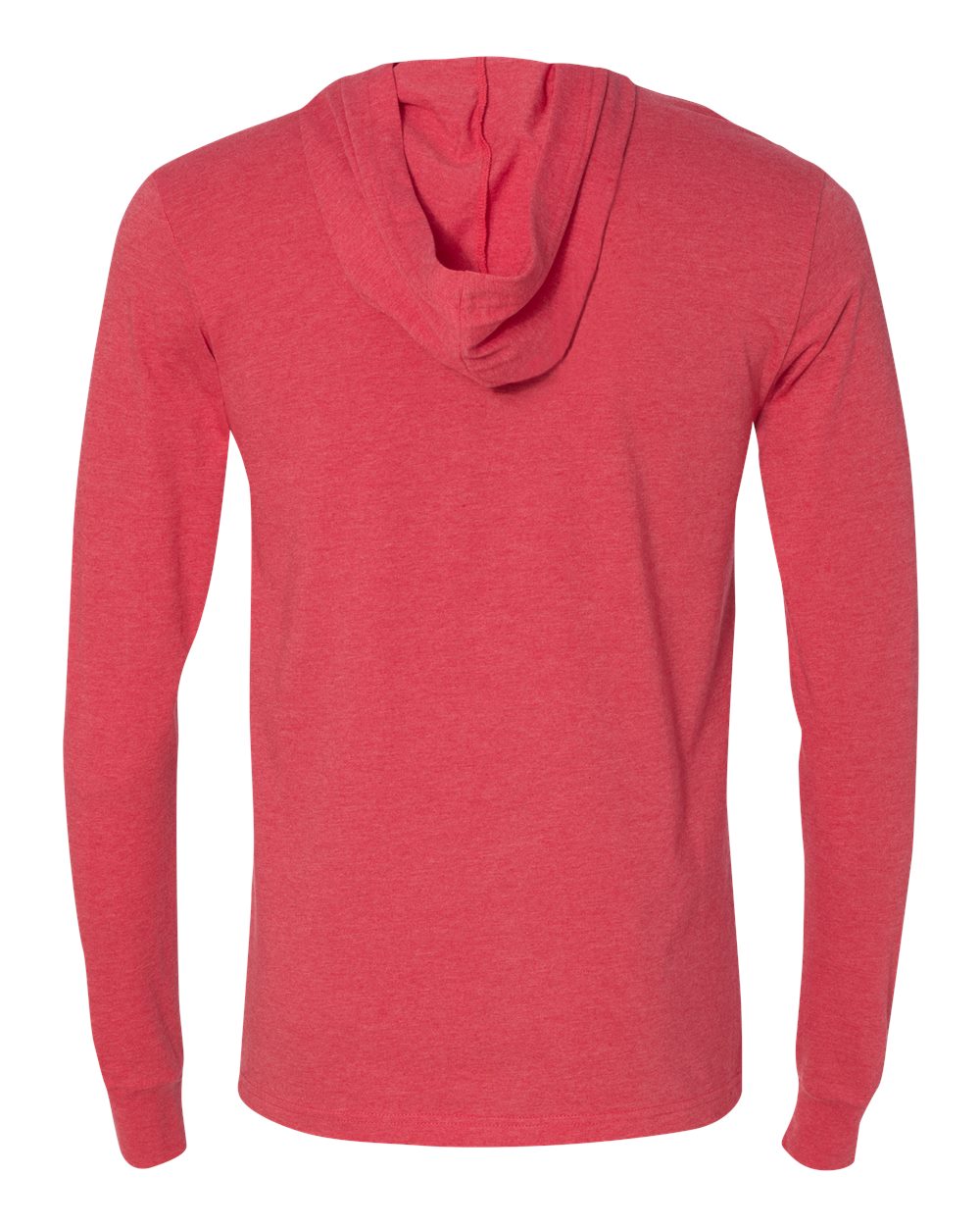 Unisex Jersey Hooded Long Sleeve Tee - Back - B82006712 - Heather Red